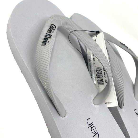 💖MEGA SALE💖Calvin Klein Men's CMHALLEY-Z Smooth Halley Flip Flop Sandal Gray - Picture 6 of 8